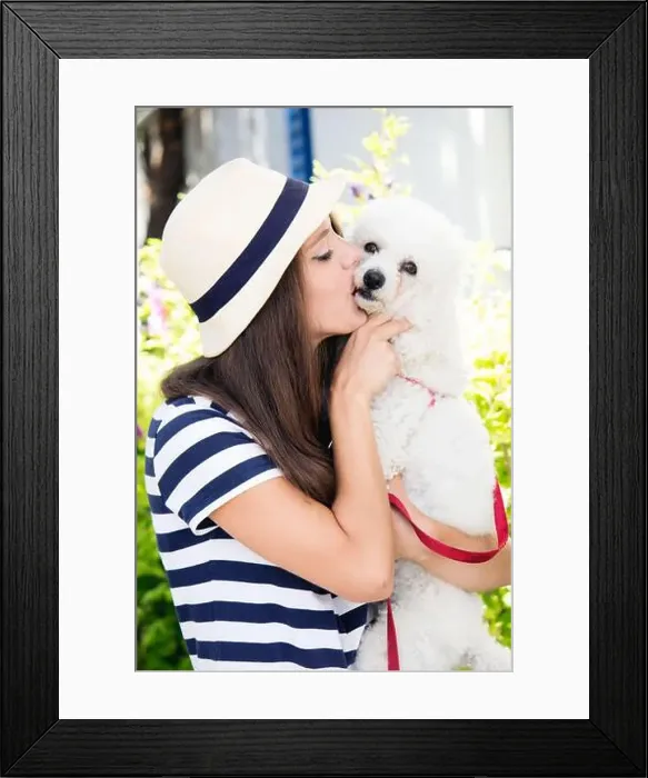 Framed Print : girl dog poodle cute Framed Print : girl dog poodle cute