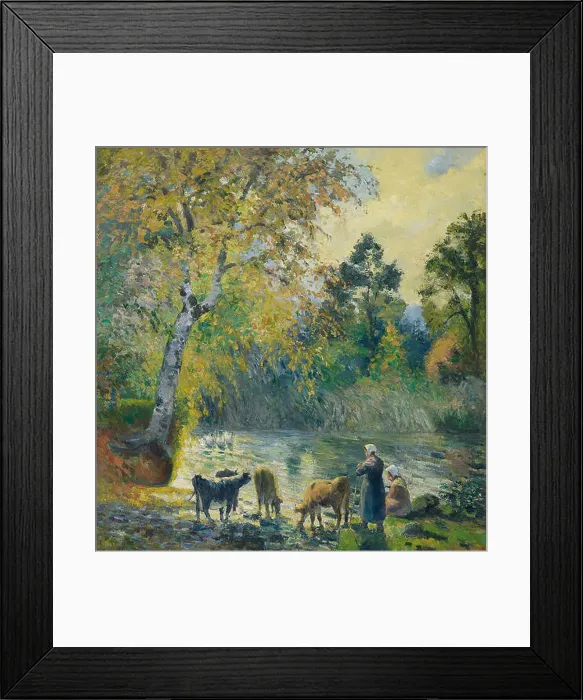 Framed Print : Camille Pissarro (1830 1903) The Pond At Montfoucault - Private Collection 1875