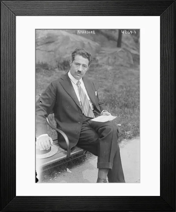 Framed Print : Kreisler, Photograph shows violinist Friedrich Fritz Kreisler (1875-1962) Framed Print : Kreisler, Photograph shows violinist Friedrich Fritz Kreisler (1875-1962)