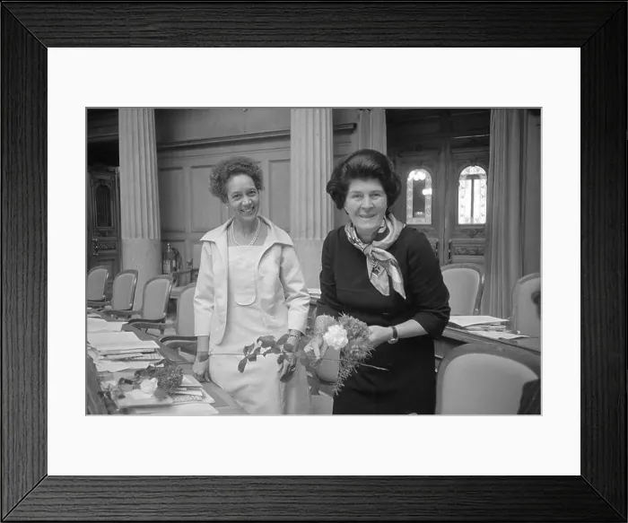 Framed Print : Erste Frauen im Nationalrat / First elected women in the national government--- Nationalrätinnen Tilo Frey und Framed Print : Erste Frauen im Nationalrat / First elected women in the national government--- Nationalrätinnen Tilo Frey und