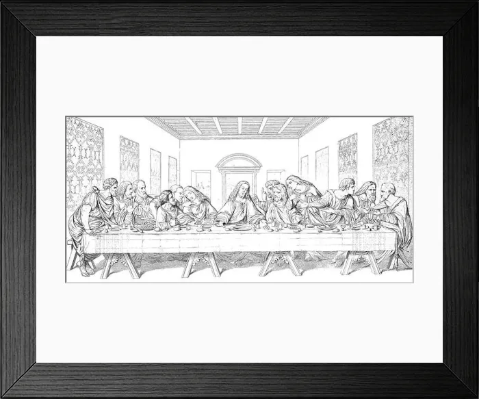 Framed Print : The Last Supper, by Leonardo da Vinci, digital improved reproduction of an original print from the year 1881