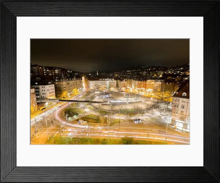 Framed Print : Long time exposure in Stuttgart Framed Print : Long time exposure in Stuttgart