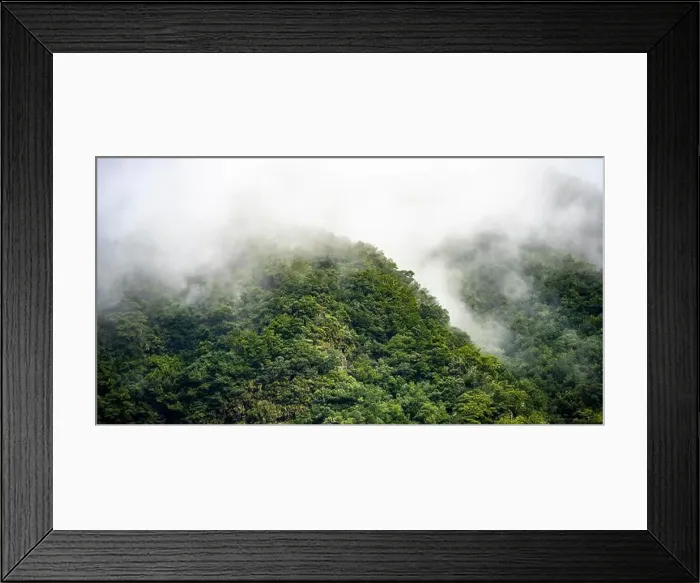 Framed Print : Mountains with fog, jungle, Boaventura, Madeira, Portugal Framed Print : Mountains with fog, jungle, Boaventura, Madeira, Portugal