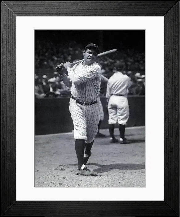 Framed Print : Vintage black and white photo of Babe Ruth Framed Print : Vintage black and white photo of Babe Ruth