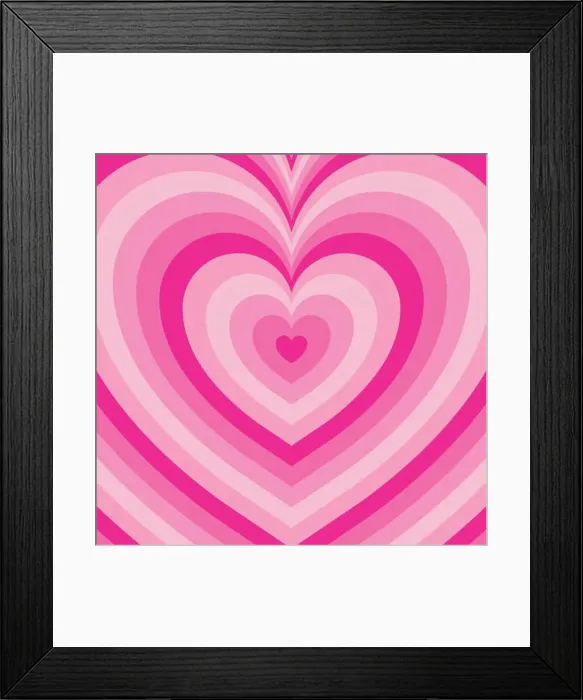 Framed Print : Pink heart background in retro style. Love wallpaper design Framed Print : Pink heart background in retro style. Love wallpaper design