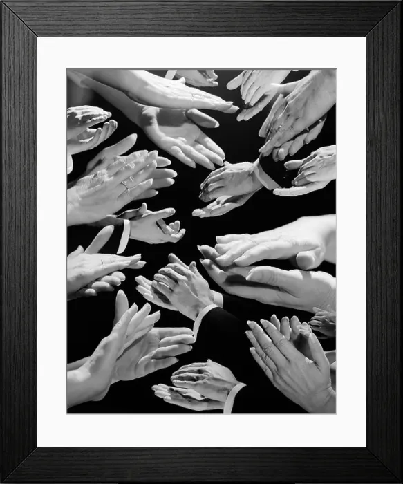 Framed Print : 1950s MONTAGE OF MANY MAN AND WOMAN HANDS CLAPPING Framed Print : 1950s MONTAGE OF MANY MAN AND WOMAN HANDS CLAPPING