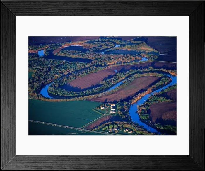 Framed Print : Red River of the North Aerial near Fargo North Dakota Framed Print : Red River of the North Aerial near Fargo North Dakota