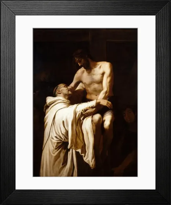 Framed Print : Christ embracing Saint Bernard between 1625 and 1627 by Francesc Ribalta Framed Print : Christ embracing Saint Bernard between 1625 and 1627 by Francesc Ribalta