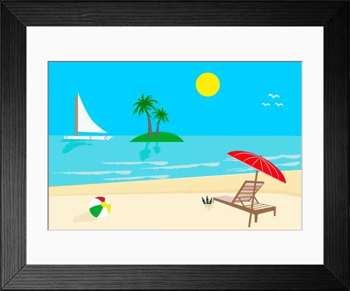 Framed Print : Sunny Day, Beach Framed Print : Sunny Day, Beach