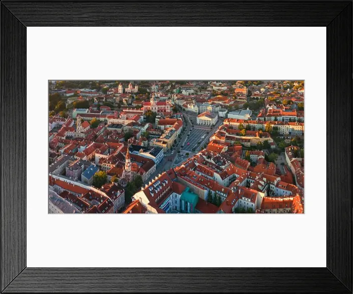 Framed Print : Panorama of the Vilnius Old Town - town hall square Framed Print : Panorama of the Vilnius Old Town - town hall square