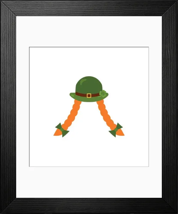 Framed Print : St. Patricks Day poster. Leprechaun in a face mask. Vector illustration Framed Print : St. Patricks Day poster. Leprechaun in a face mask. Vector illustration