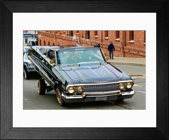Framed Print : 1964 Chevrolet Impala convertible lowrider car San Francisco California USA