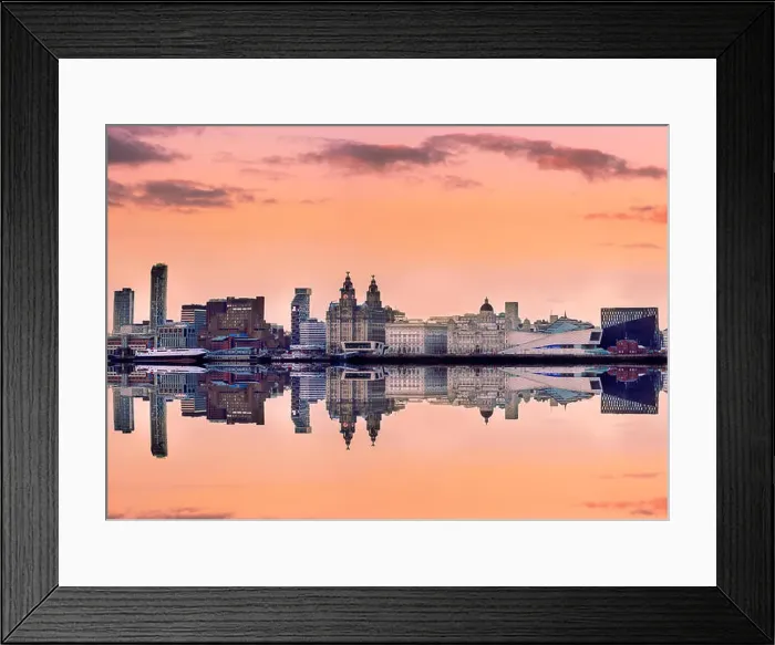 Framed Print : Liverpool skyline with a panoramic view of all the famous landmarks on the bank of Mersey river Framed Print : Liverpool skyline with a panoramic view of all the famous landmarks on the bank of Mersey river