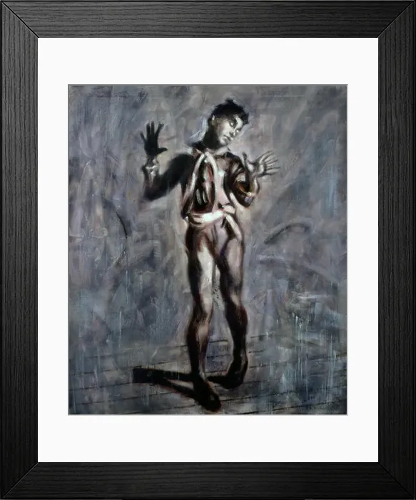 Framed Print : Oil painting paying homage to Vaslav Nijinsky dancing as Tyl Eulenspiegel, from the series Urban Idiocy Framed Print : Oil painting paying homage to Vaslav Nijinsky dancing as Tyl Eulenspiegel, from the series Urban Idiocy