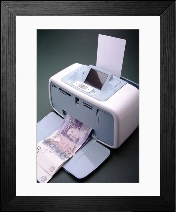 Framed Print : Quantitative Easing Printing Money #3 Framed Print : Quantitative Easing Printing Money #3