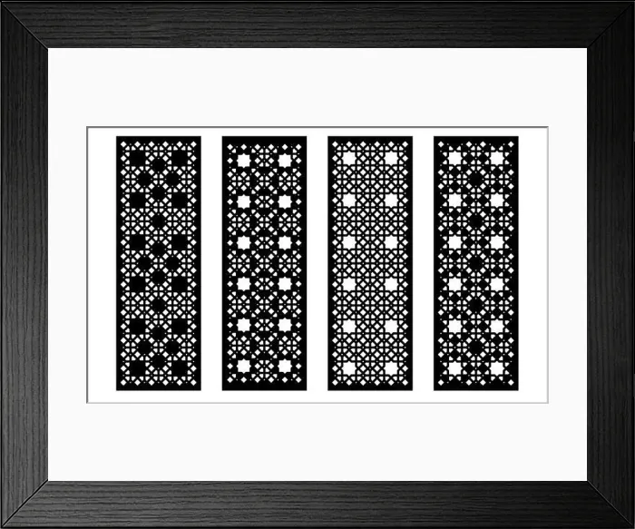 Framed Print : Laser cut decorative vector panel set. Jali design, cnc decor, interior design. Islamic, arabic laser cutting