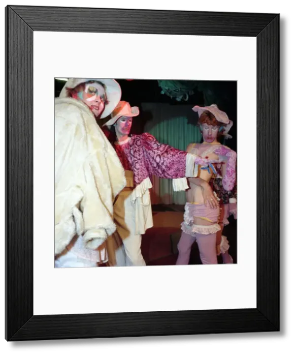 Framed Print : Leigh Bowery and friends modelling Leigh's designs for The Performing Clothes Show at the ICA in London in 1984 Framed Print : Leigh Bowery and friends modelling Leigh's designs for The Performing Clothes Show at the ICA in London in 1984