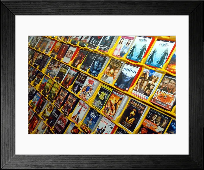 Framed Print : DVD rental store Framed Print : DVD rental store