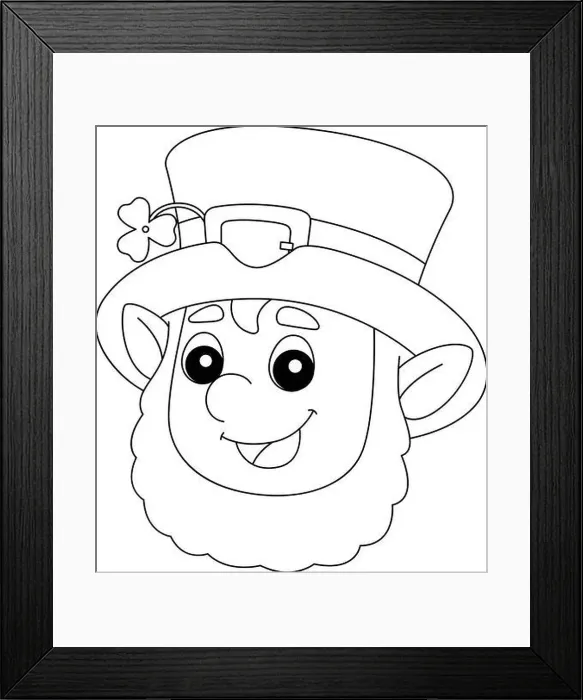 Framed Print : St. Patricks Day Leprechaun Coloring Page for Kids Framed Print : St. Patricks Day Leprechaun Coloring Page for Kids