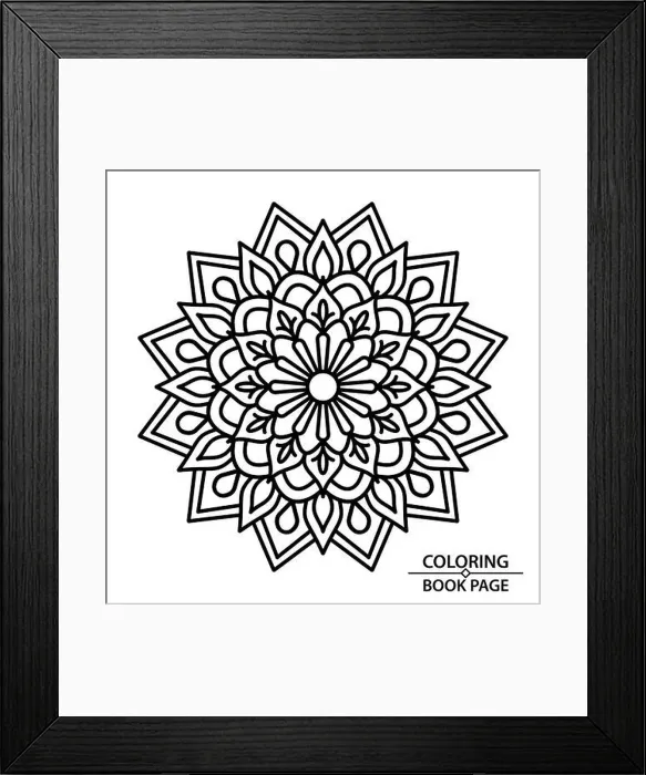 Framed Print : Affirmations Mandala for Paper Cutting and Colouring Book Page