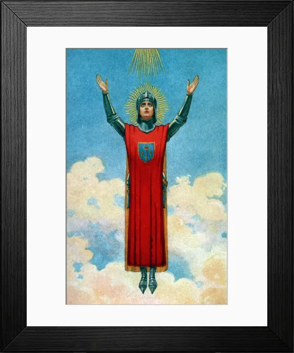 Framed Print : Reproduction of the statue of Joan of Arc made by Abbot Corbierre. Postcard Framed Print : Reproduction of the statue of Joan of Arc made by Abbot Corbierre. Postcard