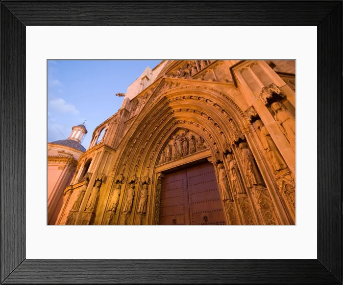 Framed Print : Gothic doorway Puerto de los Apostles of the cathedral in the historical city centre of Valencia Spain Framed Print : Gothic doorway Puerto de los Apostles of the cathedral in the historical city centre of Valencia Spain