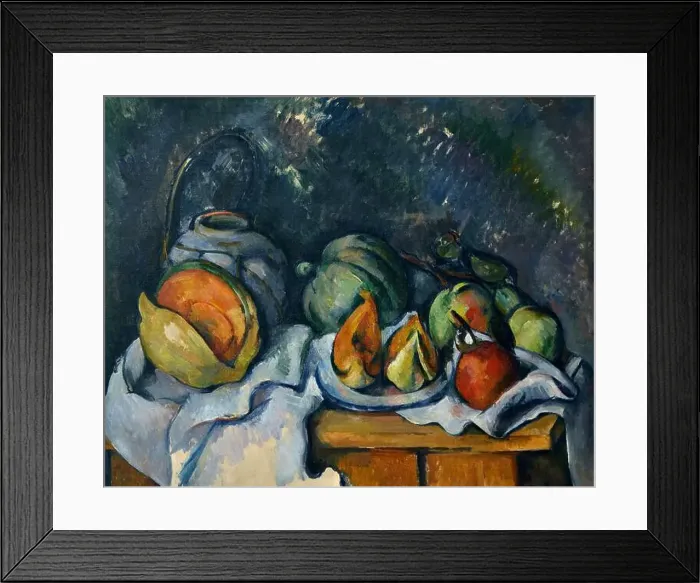 Framed Print : Nature mort aux fruits et pot de gingembre - Still Life with Fruit Framed Print : Nature mort aux fruits et pot de gingembre - Still Life with Fruit