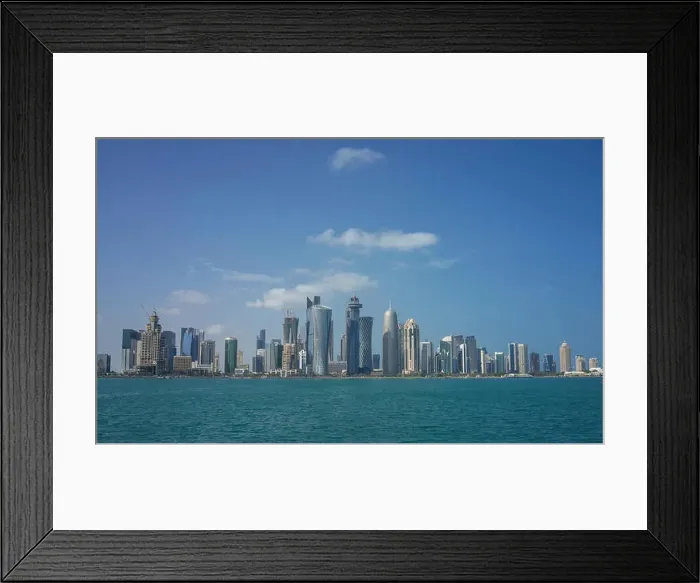Framed Print : Doha city skyline on waterfront, Doha, Qatar