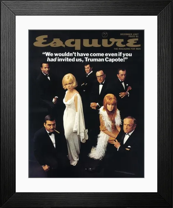 Framed Print : December 1967 Esquire magazine cover with Truman Capote and masked ball. Designed by George Lois Framed Print : December 1967 Esquire magazine cover with Truman Capote and masked ball. Designed by George Lois