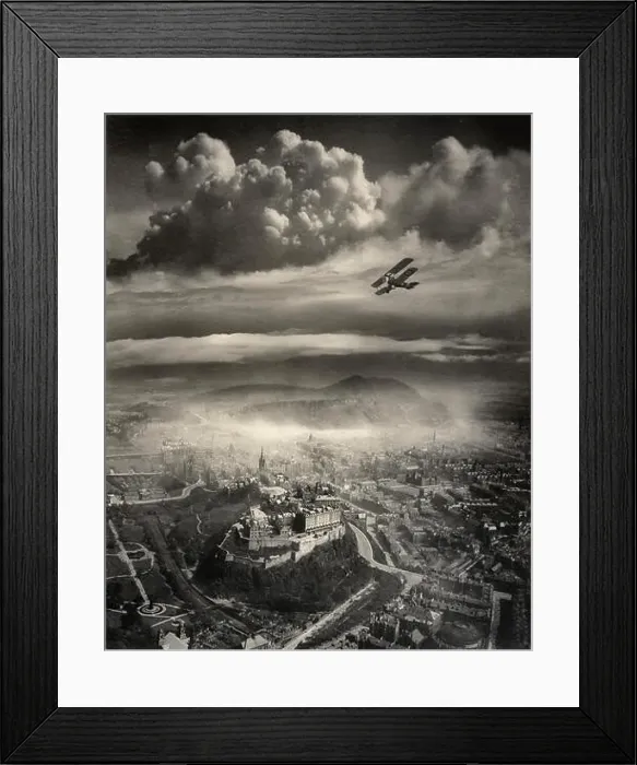 Framed Print : Aerial photo of Edinburgh, taken by Alfred Buckham in 1920 Framed Print : Aerial photo of Edinburgh, taken by Alfred Buckham in 1920