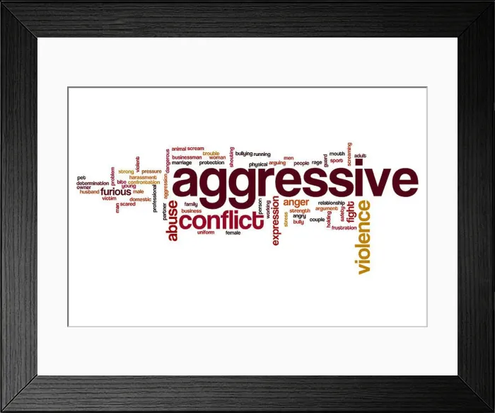 Framed Print : Aggressive word cloud concept Framed Print : Aggressive word cloud concept