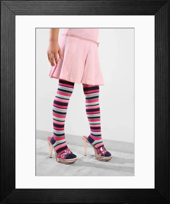 Framed Print : Low section view of an Indian girl wearing oversized sandals Framed Print : Low section view of an Indian girl wearing oversized sandals