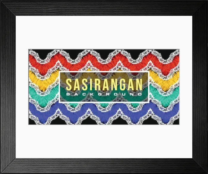 Framed Print : Sasirangan, tie and dye traditional art from South Borneo in vector format Framed Print : Sasirangan, tie and dye traditional art from South Borneo in vector format