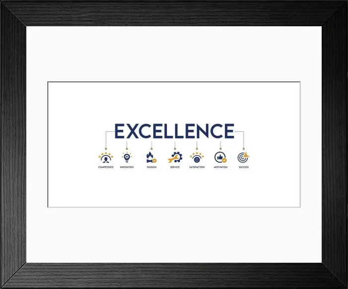 Framed Print : Banner of excellence vector illustration concept with the icon of competence Framed Print : Banner of excellence vector illustration concept with the icon of competence