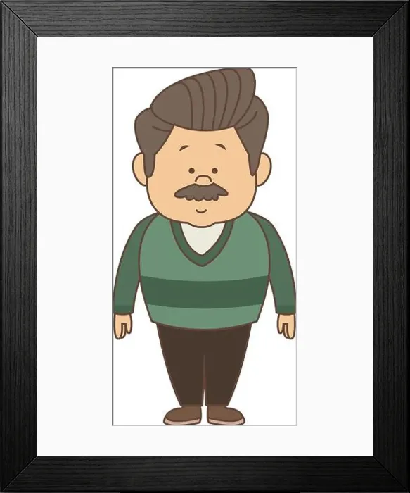 Framed Print : Cute father cartoon Framed Print : Cute father cartoon