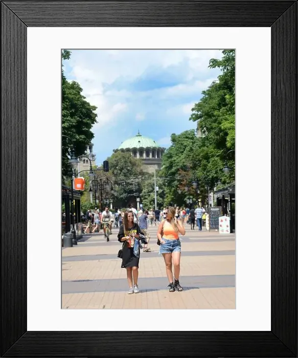 Framed Print : Bulgarian women in Central Sofia, Bulgaria
