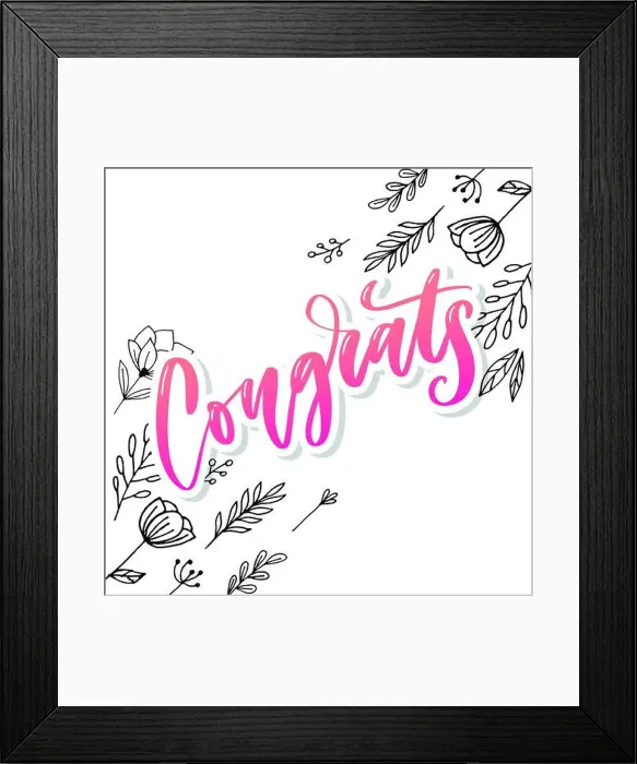 Framed Print : Congrats hand written lettering for congratulations card Framed Print : Congrats hand written lettering for congratulations card