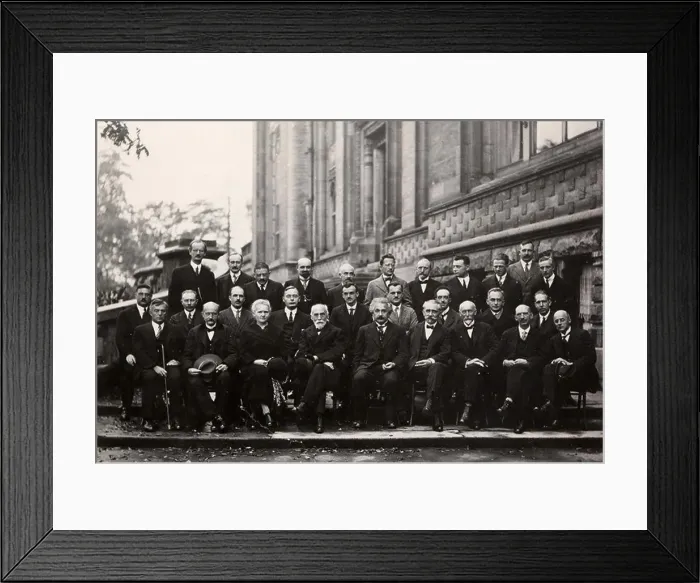 Framed Print : The Solvay Conference in 1927 in Brussels, 5th council of physics