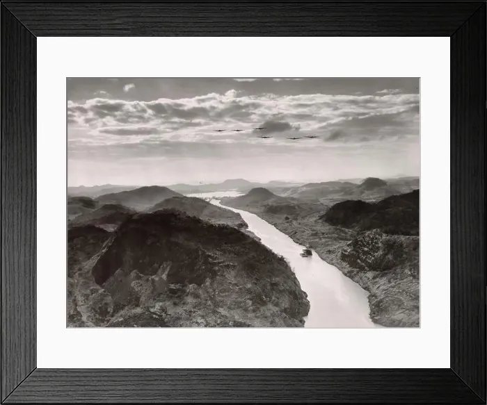 Framed Print : Boeing B-17 Airplanes flying over Panama Canal Zone on way from Miami, Florida to Buenos Aires, Argentina 1938 Framed Print : Boeing B-17 Airplanes flying over Panama Canal Zone on way from Miami, Florida to Buenos Aires, Argentina 1938