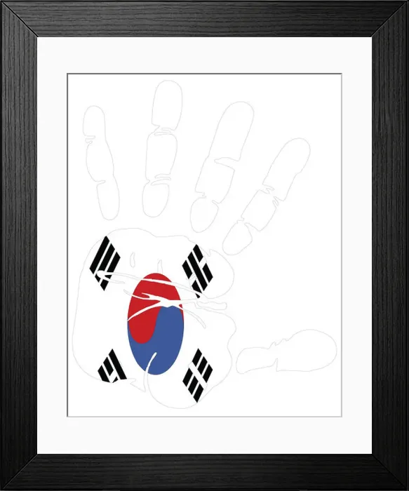 Framed Print : south korea flag handprint