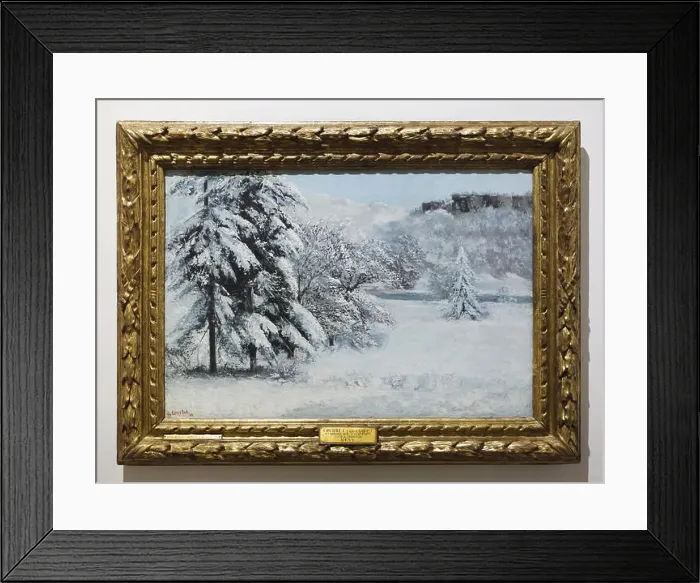 Framed Print : Painting Winter Landscape by French realist painter Gustave Courbet (1868) Framed Print : Painting Winter Landscape by French realist painter Gustave Courbet (1868)