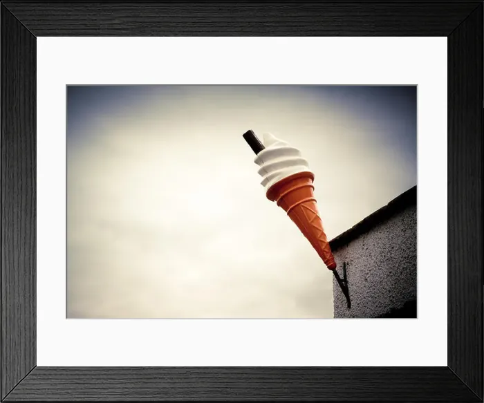 Framed Print : Large ice cream cone outside of an ice cream parlour Framed Print : Large ice cream cone outside of an ice cream parlour