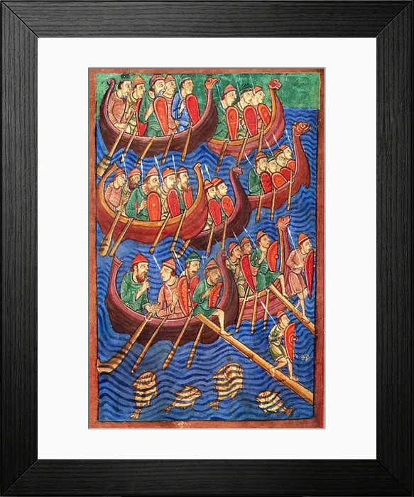 Framed Print : Illuminated manuscript from the Life of Edmund Framed Print : Illuminated manuscript from the Life of Edmund