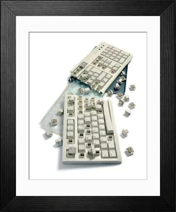 Framed Print : Smashed computer keyboard Framed Print : Smashed computer keyboard