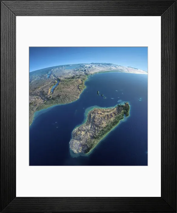Framed Print : Highly detailed planet Earth in the morning Framed Print : Highly detailed planet Earth in the morning