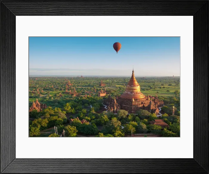 Framed Print : Balloon over Bagan Sunrise Framed Print : Balloon over Bagan Sunrise