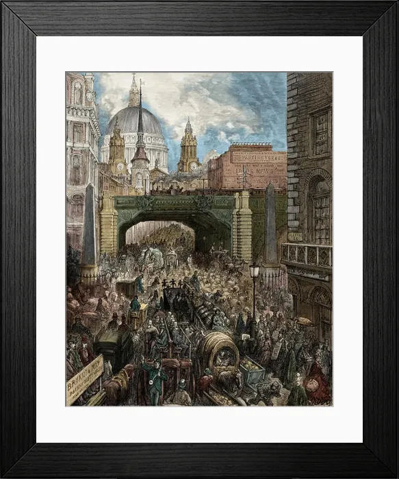 Framed Print : Victorian London - Ludgate Hill and Fleet Street Framed Print : Victorian London - Ludgate Hill and Fleet Street