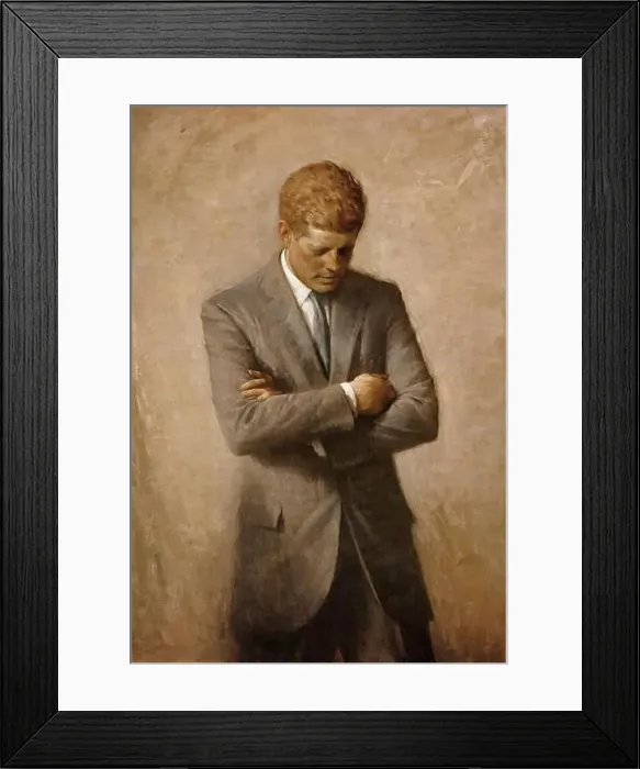 Framed Print : Official White House portrait of John F Kennedy, by Aaron Shikler Framed Print : Official White House portrait of John F Kennedy, by Aaron Shikler