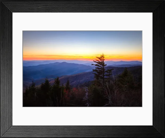 Framed Print : Beautiful Smoky Mountain Sunset Panorama Framed Print : Beautiful Smoky Mountain Sunset Panorama