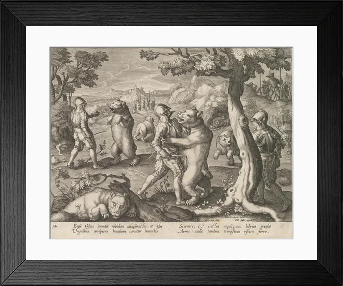 Framed Print : Bear Hunt, from the series Venationes Ferarum Framed Print : Bear Hunt, from the series Venationes Ferarum